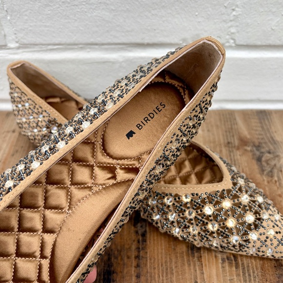 BIRDIES Goldfinch Pointed Toe Flat in Quartz Crystal Suede, SZ 8 BRAND NEW! - Picture 4 of 10